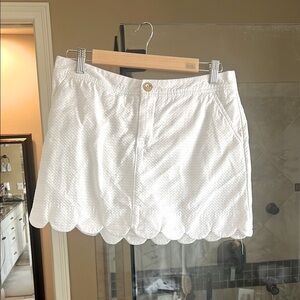 Lilly Pulitzer White Scalloped Skort